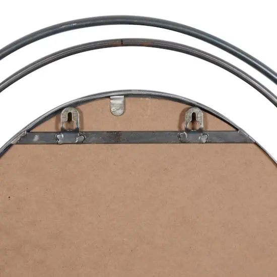 Silver Metal Modern Wall Mirror, 36" x 25" x 6" {6}