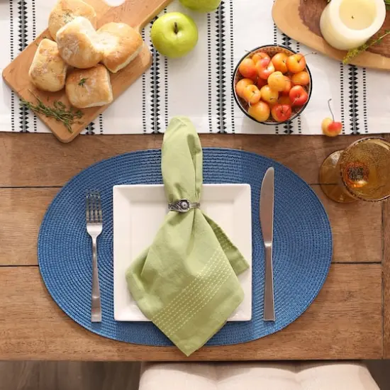 DII&reg; Oval Plastic Woven Placemats, 6ct. Nautical Blue {6}