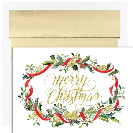 JAM Paper 5" x 7" Merry Pines Cards & Matching Envelopes Set, 16ct. {1}