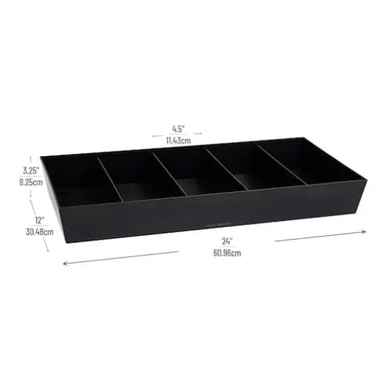 Mind Reader 24" Black 5-Compartment Countertop Organizer {4}