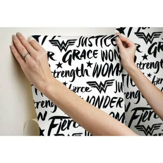 RoomMates Wonder Woman Script Peel & Stick Wallpaper {9}