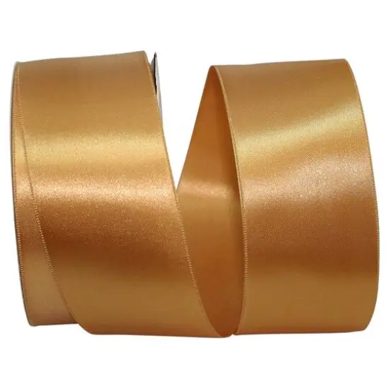 JAM Paper 2.25" x 50yd. Double Face Satin Allure Ribbon Old Gold {1}