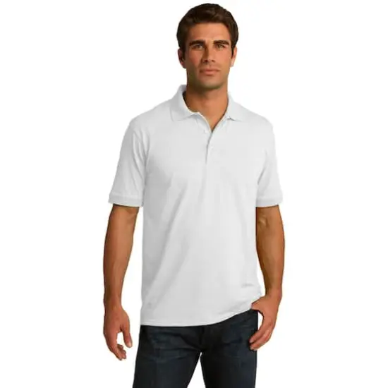 Port & Company&reg; Neutrals Core Blend Jersey Knit Polo White {3}