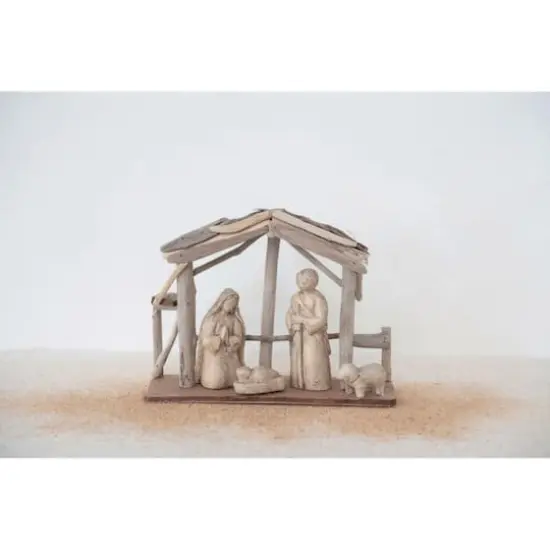 Hello Honey&reg; 10" Recycled Handmade Driftwood Nativity Christmas D&eacute;cor {3}