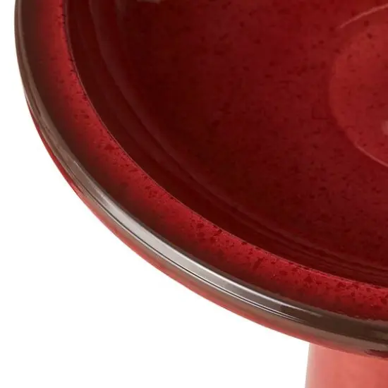 Glitzhome&reg; 21.5" Faux Ceramic Tall Pedestal Birdbath {8}