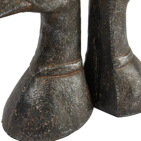 Hello Honey&reg; 5.8" Black Iron Duck Bookends Set {4}