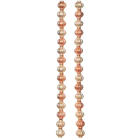 Gold & Rose Gold Shiny Metal Carved Lantern Beads, 8mm by Bead Landing&trade; {4}