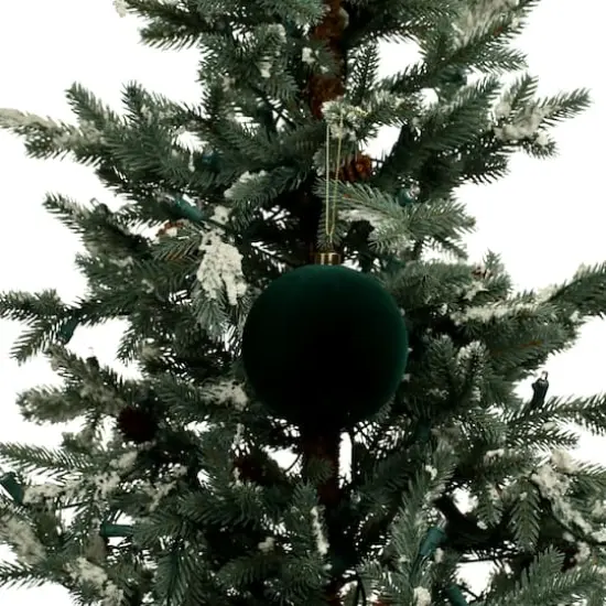 4 Pack 3.8" Flocked Shatterproof Ball Ornaments by Ashland&reg; Green {4}