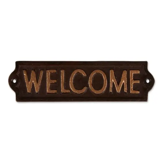 Welcome Cast Iron Sign {1}