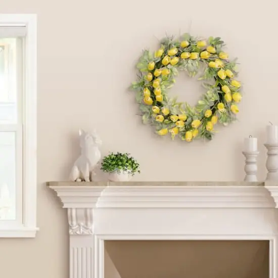 30" Yellow Spring Tulip Wreath {4}