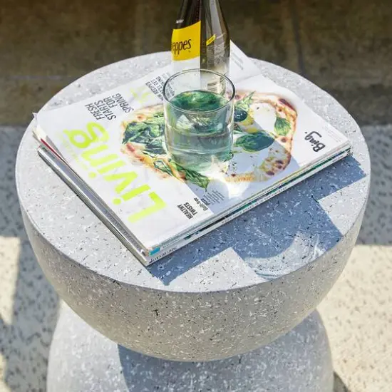 Glitzhome&reg; 18" Multi-Functional Terrazzo Garden Stool Gray {7}