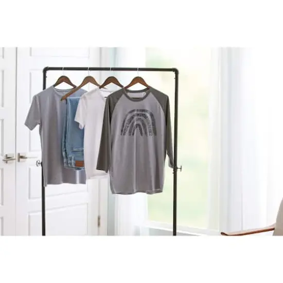 Cricut&reg; Unisex Adult Raglan Sleeve T-Shirt Blank Heathered Gray {5}