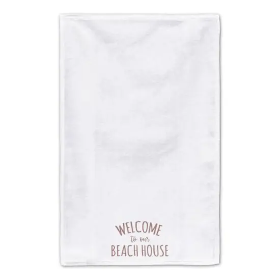Welcome To The Beach House Tea Towel Set Blush/White {5}
