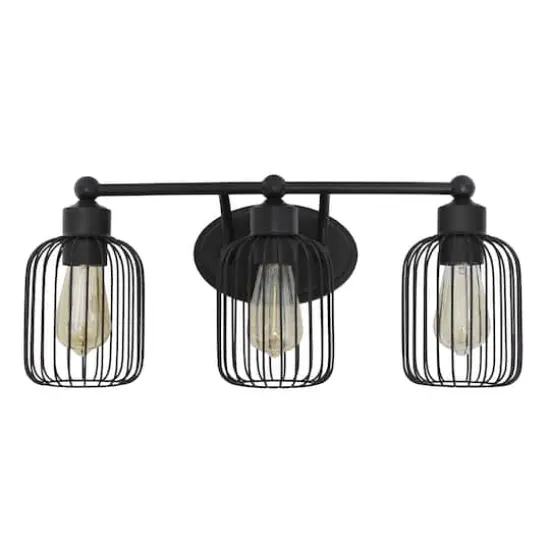 Lalia Home Ironhouse 3 Light Industrial Cage Vanity {1}
