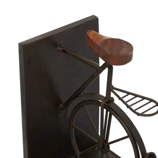 9" Contemporary Bicycle Iron Bookend Set Black {5}