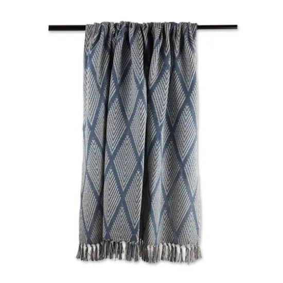 DII&reg; Denim Blue Tone Multi Diamond Throw {4}