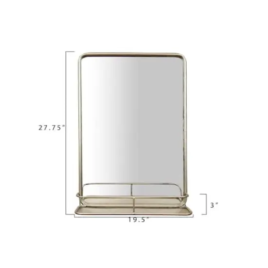 Hello Honey&reg; Gold Rectangle Wall Mirror with Shelf {10}