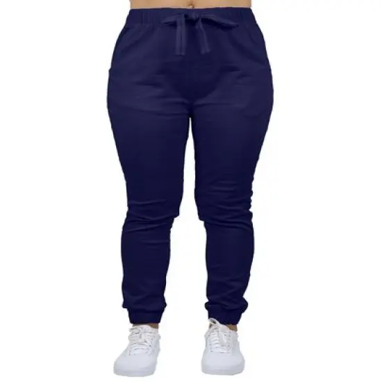 Galaxy By Harvic Loose Fit Stretch Twill Women's Joggers Navy {1}