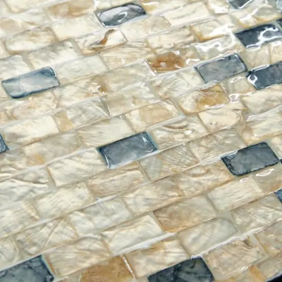 Set of 3" Black Mother of Pearl Coastal Tray, 24", 20", 16" {5}