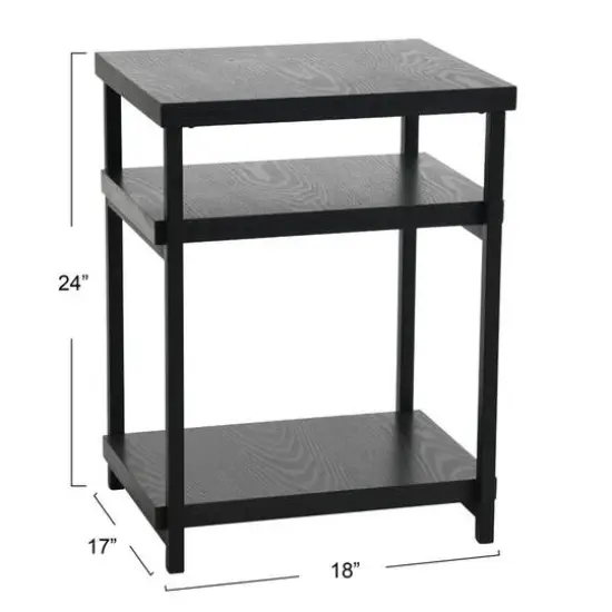 Household Essentials Jamestown 2-Shelf End Table Black Oak {6}