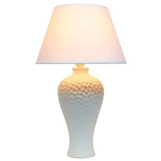 Creekwood Home Essentix 20" Ceramic Winding Table Lamp White {5}