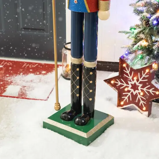 Glitzhome&reg; 54" Wooden Christmas Glitter King Nutcracker {6}