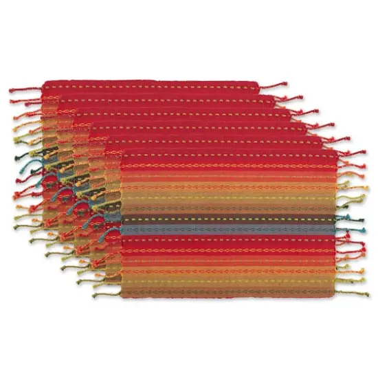 DII&reg; Spice Tonal Stripe With Fringe Placemats, 6ct. {1}