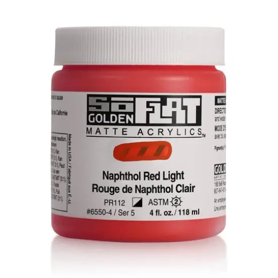 Golden&reg; SoFlat Matte Acrylic Paint, 4oz. Naphthol Red Light {1}