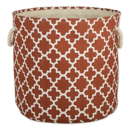 DII&reg; Large Round Polyester Lattice Bin Cinnamon {7}