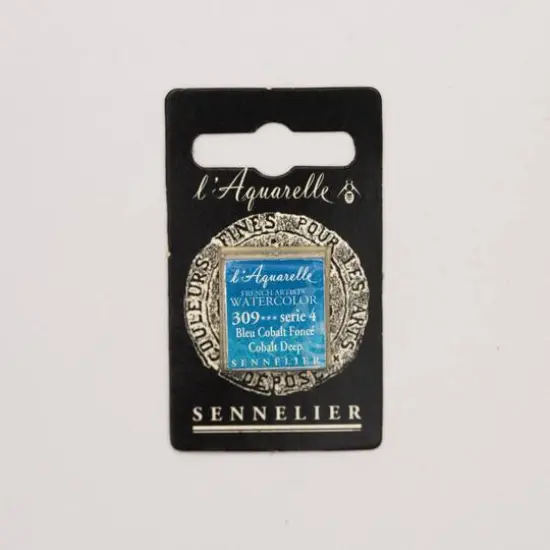 Sennelier French Artists' Watercolor Paint, Half Pan 309 Cobalt Deep {1}