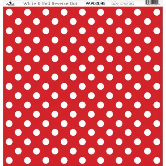 Paper Caf&eacute; White & Red Reverse Dot 12" x 12" Cardstock, 15 Sheets {1}