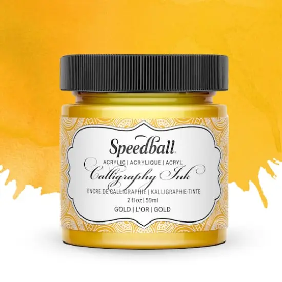 Speedball&reg; 2oz. Acrylic Calligraphy Ink Gold {3}