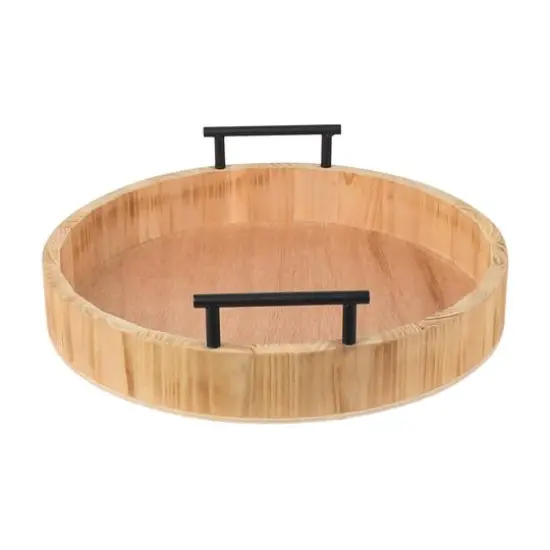 12" Round Wood Tray with Handles by Ashland&reg; {4}