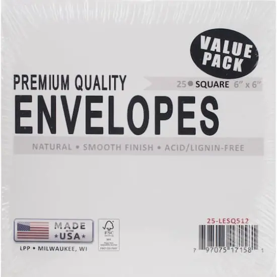Leader Paper Products 6" x 6" Natural Envelopes, 25ct. {1}