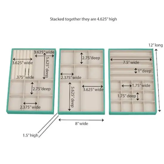 Household Essentials 3-Tier Jewelry Tray Green {5}