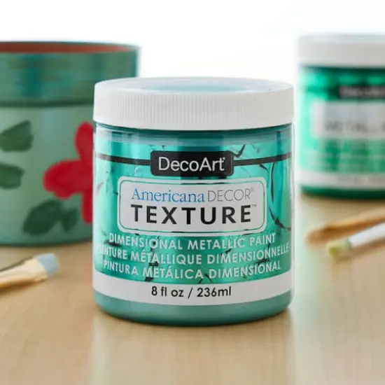 DecoArt&reg; Americana D&eacute;cor&reg; Texture&trade; Dimensional Metallic Paint Teal Green {3}