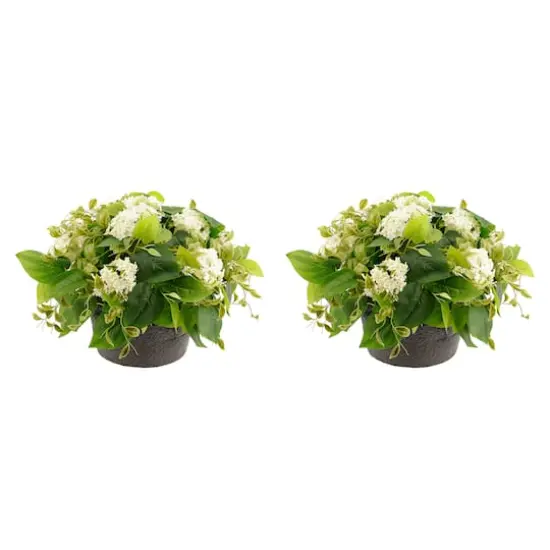 Haute Decor 22" Hydrangea Urn Filler with Adjustable Height Set Green/White {1}