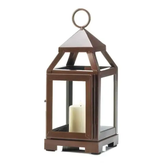 8.75" Copper Mini Contemporary Lantern {4}
