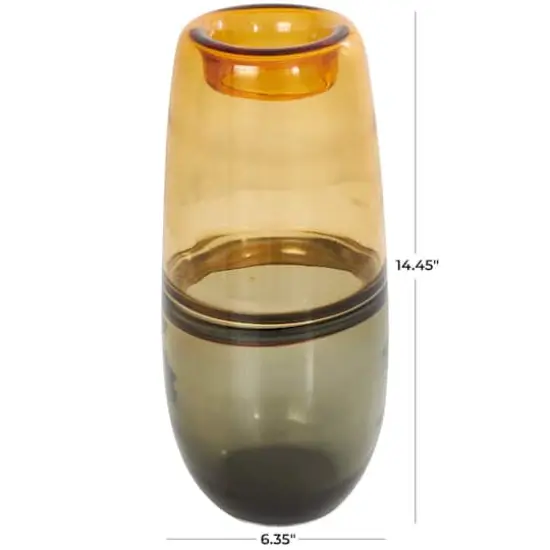 14" Orange Ombre Glass Vase {4}