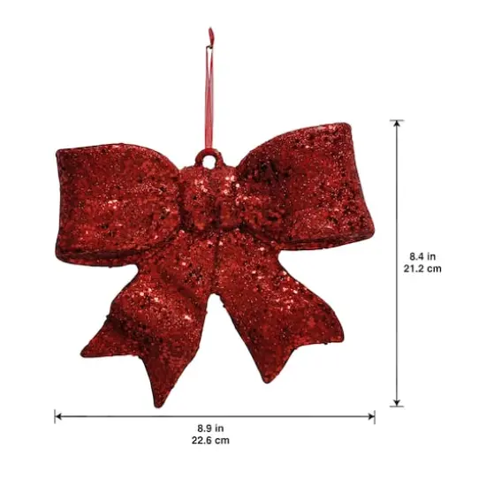 9.25" Jumbo Bow Ornament by Ashland® Red {3}