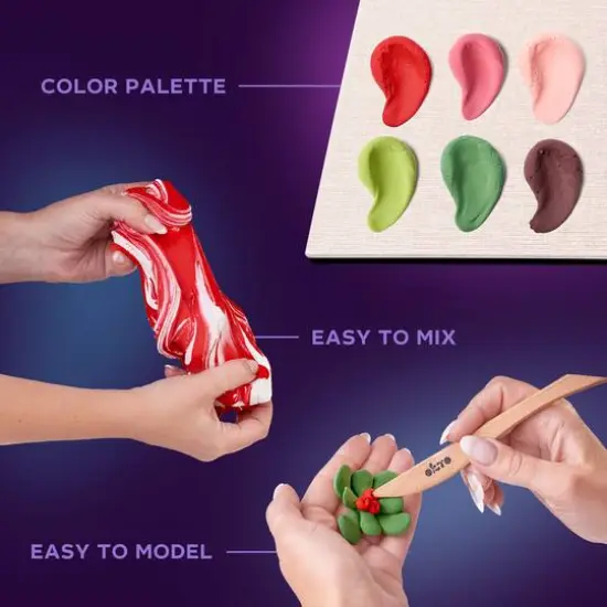 OKTO DIY Wood & Craft Passion Succulents Clay Kit {4}