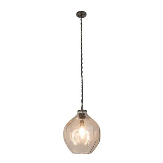 Hello Honey&reg; Matte Black Oversized Geometric Glass Ceiling Light {15}