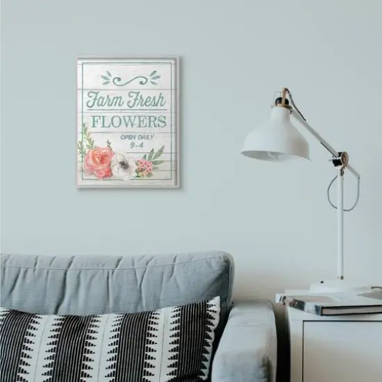 Stupell Industries Farm Fresh Flowers Gray Framed Wall Art {3}