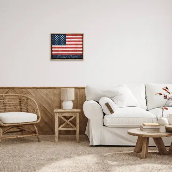 Stupell Industries We The People Flag Floater Framed Art Brown {3}