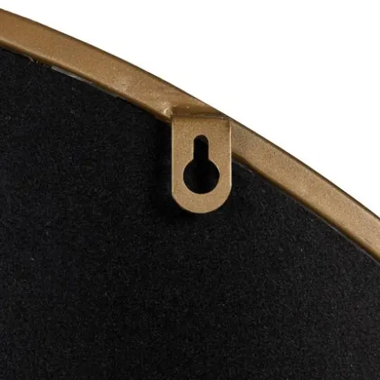 Hello Honey&reg; 45" Gold Decorative Metal Arched Wall Mirror with Window Style Design {5}