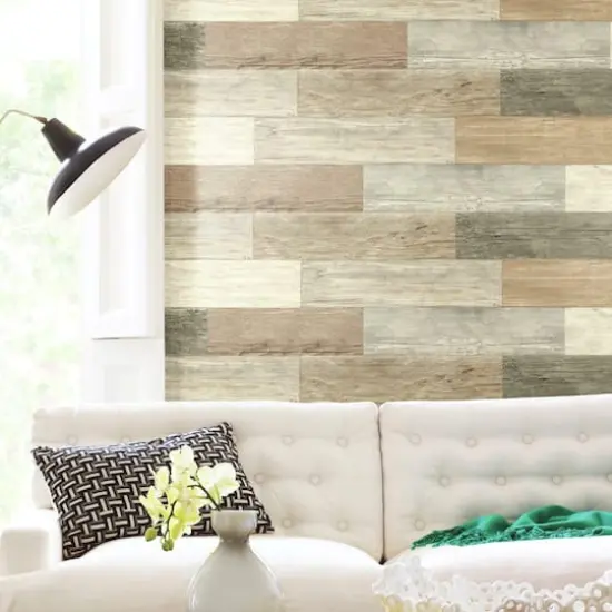 Roommates Distressed Barn Wood Plank Peel & Stick Giant Wall Decals {4}