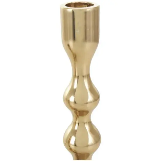 Contemporary Aluminum Taper Candle Holder Set Gold {6}