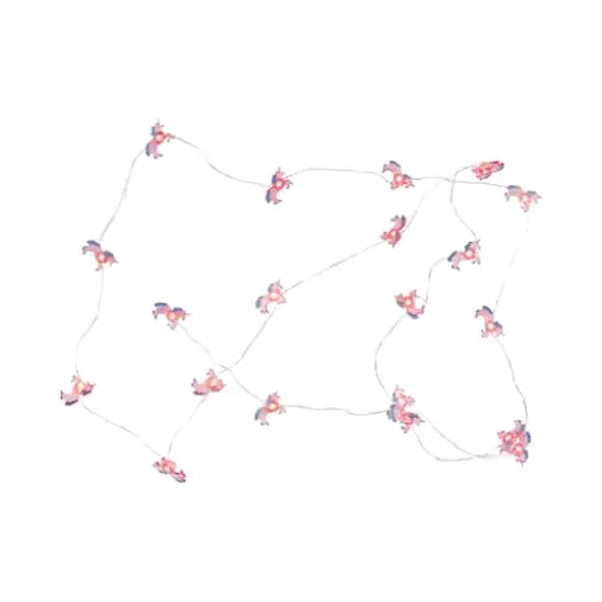 10ct. LED Pink Unicorn Fairy Lights Set {4}