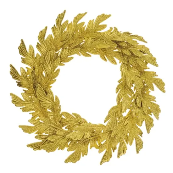 22" Gold Glittered Acanthus Leaf Wreath  {1}