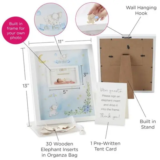 Kate Aspen&reg; Blue Elephant Baby Shower Guest Book Alternative {8}